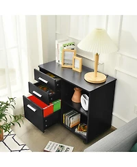Slickblue 3-Drawer Mobile Lateral File Cabinet Printer Stand