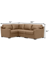 Radley 101" 4-Pc. Leather Corner Sectional, Created for Macy's
