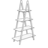 Solid Bamboo Wood Oxford A Frame Ladder Display Bookshelf
