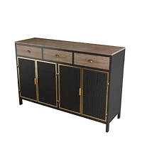 4 Doors Modern Sideboard With 3 Top Drawers, Freestanding Sideboard Storage Cabinet Entryway