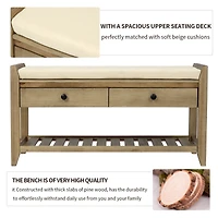 Shoe Rack With Cushioned Seat And Drawers, Multipurpose Entryway Storage Bench