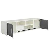 Streamdale Furniture 20 Minutes + Modern Tv Stand With Led Lights, High Glossy Front Tv Cabinet