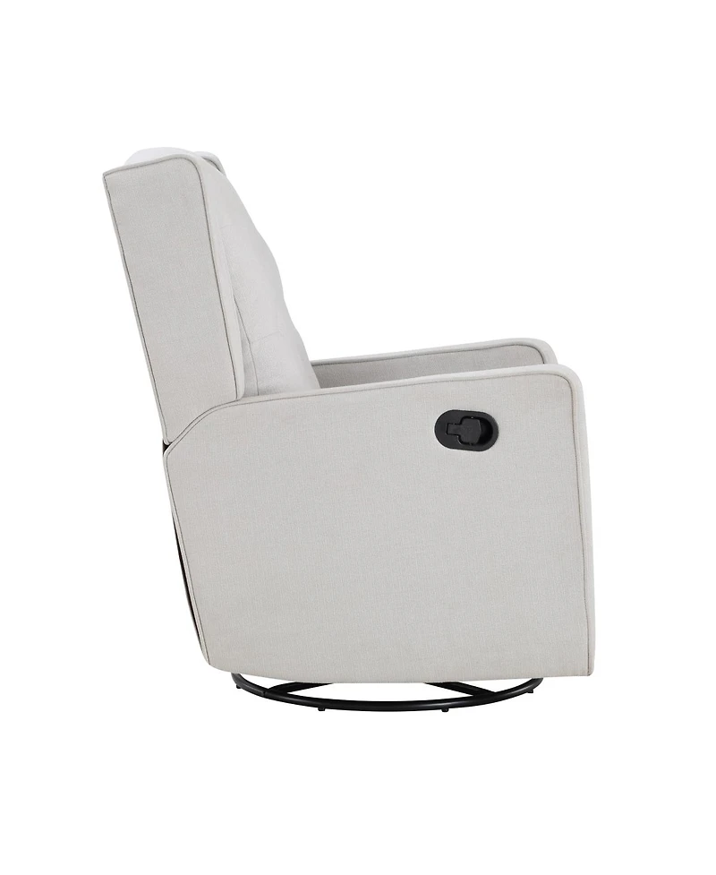 Milah Tufted Swivel Glider Recliner In Light Fabric