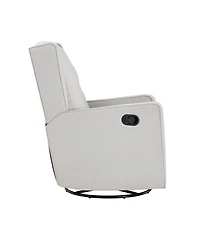 Milah Tufted Swivel Glider Recliner In Light Fabric