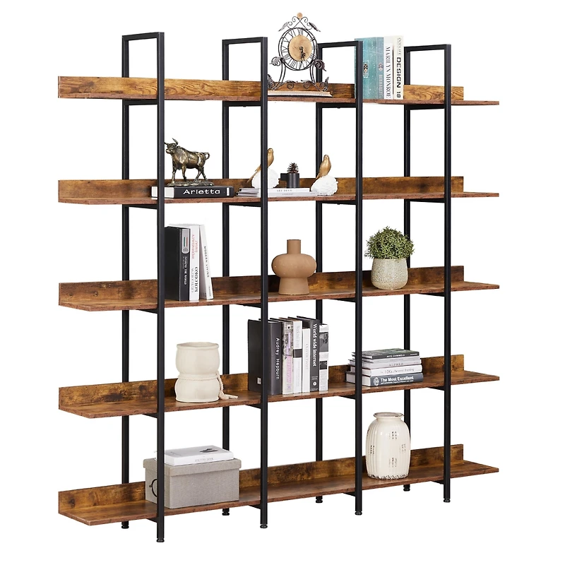 Streamdale 5 Tier Bookcase Home Office Open Bookshelf