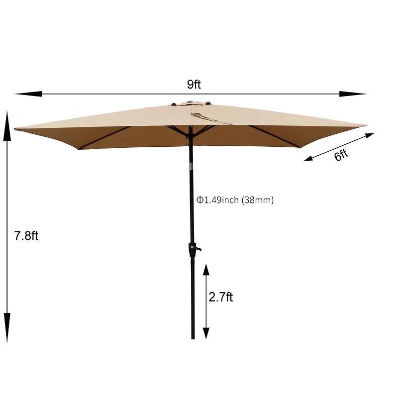 Streamdale 9-ft Waterproof Patio Umbrella with Crank and Tilt