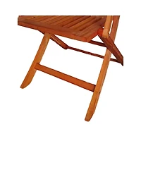 Foldable Patio Dining Set, 4 Folding Chairs, Indoor And Outdoor Universal, Teak
