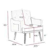 Streamdale Furniture Velvet Armchair With Metal Legs