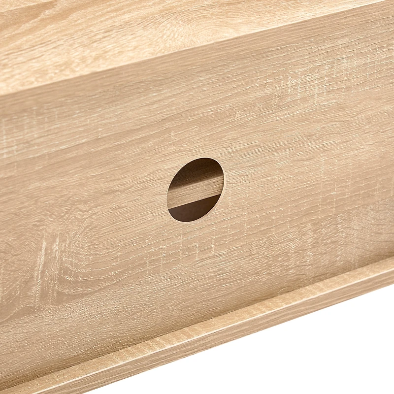 Streamdale Natural Rattan Tv Cabinet with Sliding Doors