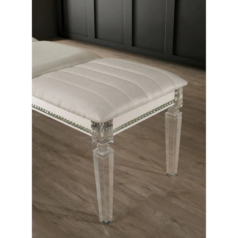 Simplie Fun Solid Wood Bench with Crystal Accent