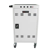 Streamdale Furniture Mobile Charging Cart And Cabinet For Tablets Laptops 31+4-Device With Extra 4 Bits Power Strip-White