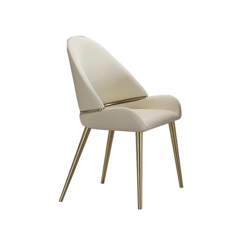 Streamdale Dining Chair With Pu Leather Color Metal Legs (Set Of 2)
