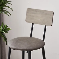 Streamdale Gray Bar Table Set with Backrest Stools