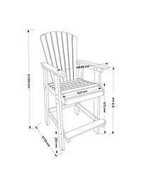 Streamdale Hdpe Bar Chair, White + Gray, Set Of 2