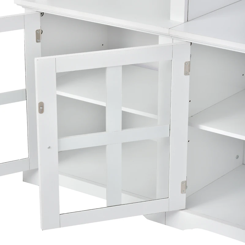 Streamdale Furniture Minimalist White Entertainment Wall Unit for TVs Up To 70"