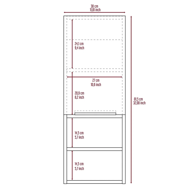 Streamdale Mila White Bathroom Cabinet with Internal & External Shelves