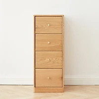 Streamdale Furniture Oak Bedside Storage Cabinet - Free-Standing, Four Drawers