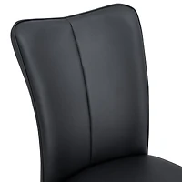 Modern minimalist dining chairs, black Pu leather curved backrest and seat cushions, electroplated metal chair legs, suitable for restaurants, bedroom