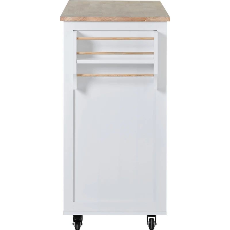 Streamdale Rubber Wood Countertop Kitchen Cart with 8 Drawers