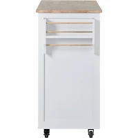 Streamdale Rubber Wood Countertop Kitchen Cart with 8 Drawers