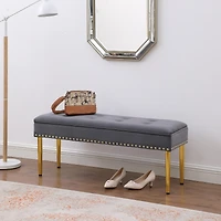 Streamdale Velvet Benches with Gold Legs, 2-in-1 for Living Room