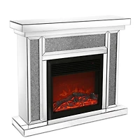 Streamdale Acrylic Diamond Mirror Mantelpiece with Electric Heater