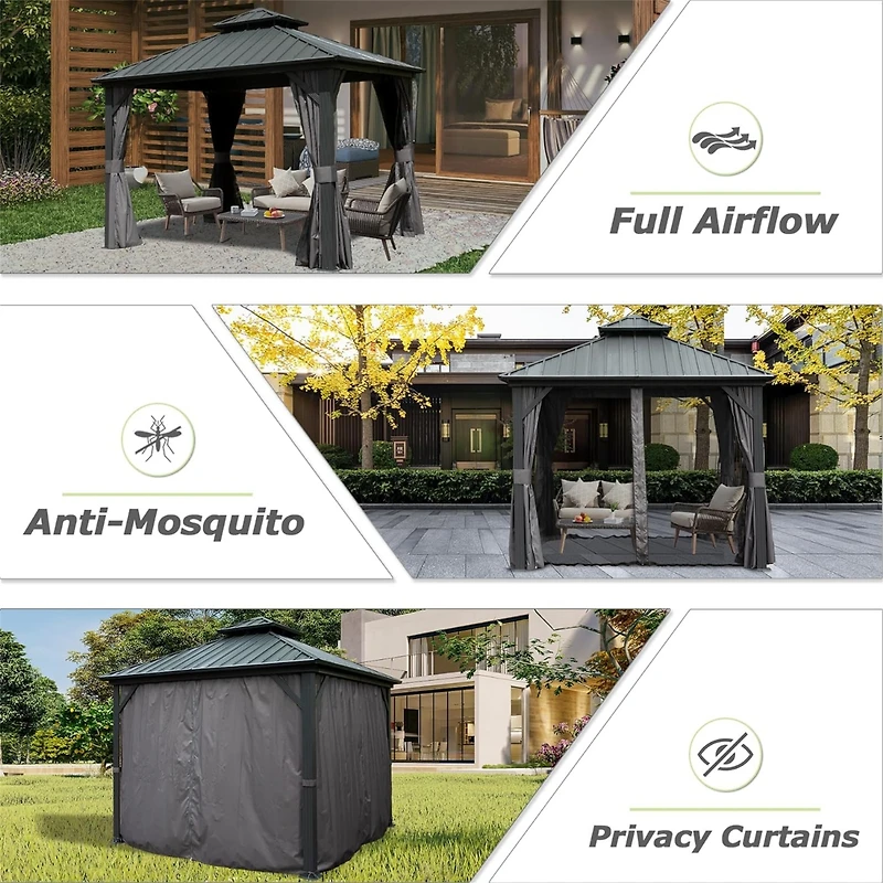 Streamdale 10' X 10' Hardtop Gazebo, Aluminum Metal Gazebo