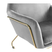Simplie Fun Keira Velvet Accent Chair With Metal Base