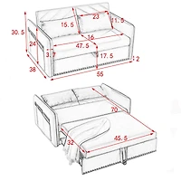 Streamdale 3-in-1 Pull-Out Sofa Sleeper with Pillows