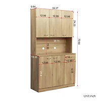 Streamdale 6-Door Kitchen Cabinet with Drawer & Shelves