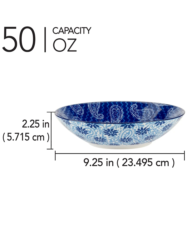 Certified International Carnival Blue Set of 6 Soup or Pasta Bowl 6 Asst
