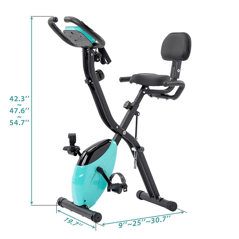 Streamdale Furniture Folding X-Bike Upright and Recumbent with Adjustable Resistance