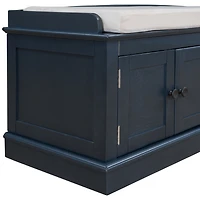 Storage Bench With 4 Doors And Adjustable Shelves, Shoe Bench With Removable Cushion