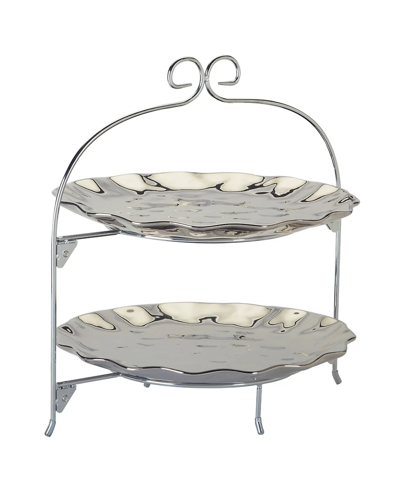 Certified International Silver Coast 2 Tier Rack with 11" Plates