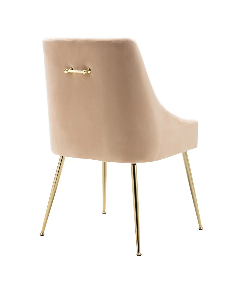 Upholstered Performance Velvet Accent Chair With Metal Leg