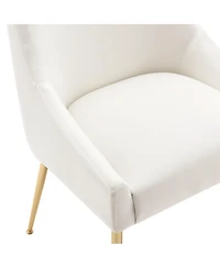 Upholstered Performance Velvet Accent Chair With Metal Leg (Set of 2)