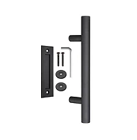 1x12" Sliding Barn Door Pull Flush Handle Gate Hardware Set Heavy Duty Cast Iron Matte Black