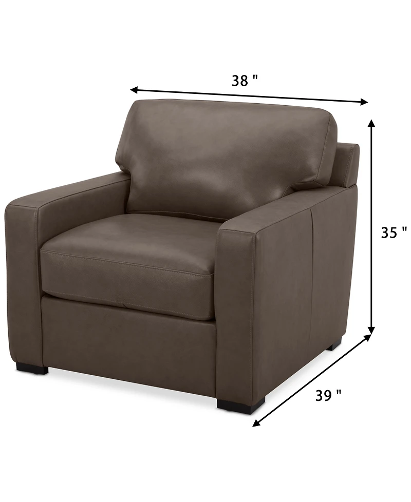 Radley 38" Leather Chair, Created for Macy's