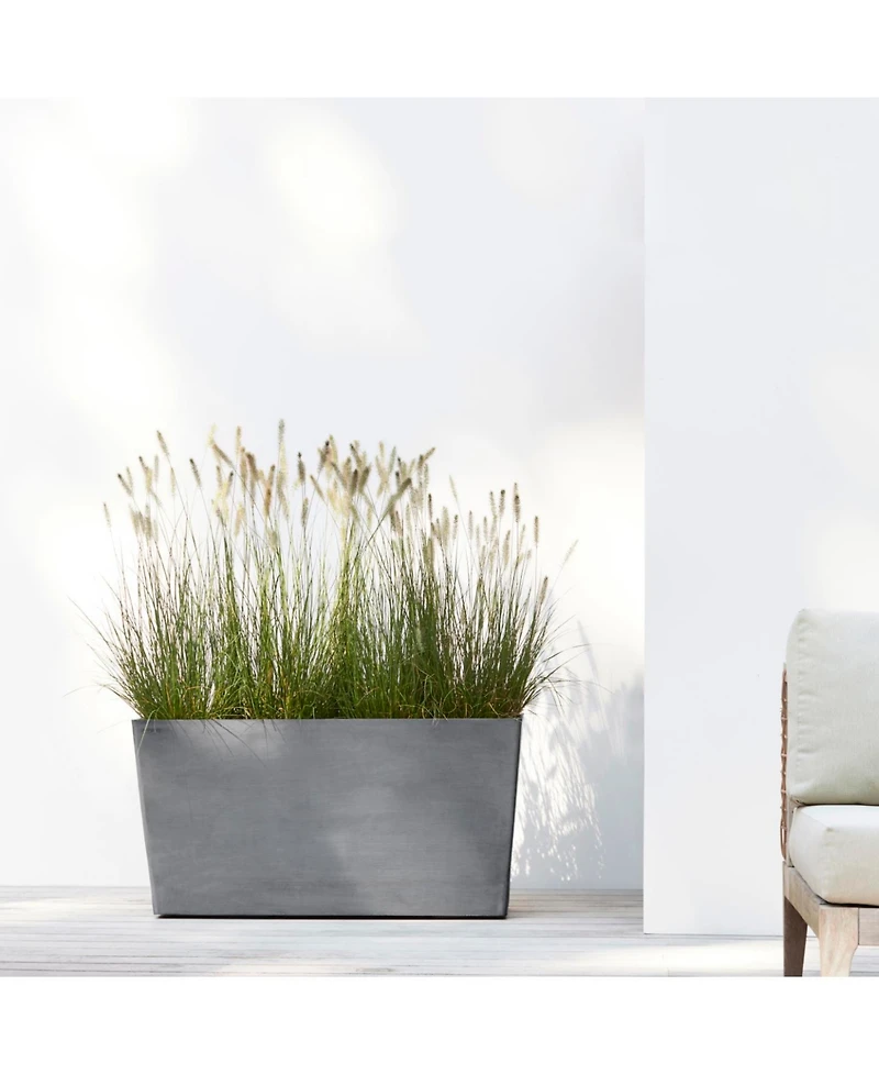 Ecopots Paris Durable Modern Plastic Rectangular Planter, 31.5in