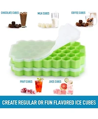 Zulay Kitchen Honeycomb Shaped Silicone Ice Cube Tray - 2 Pc.