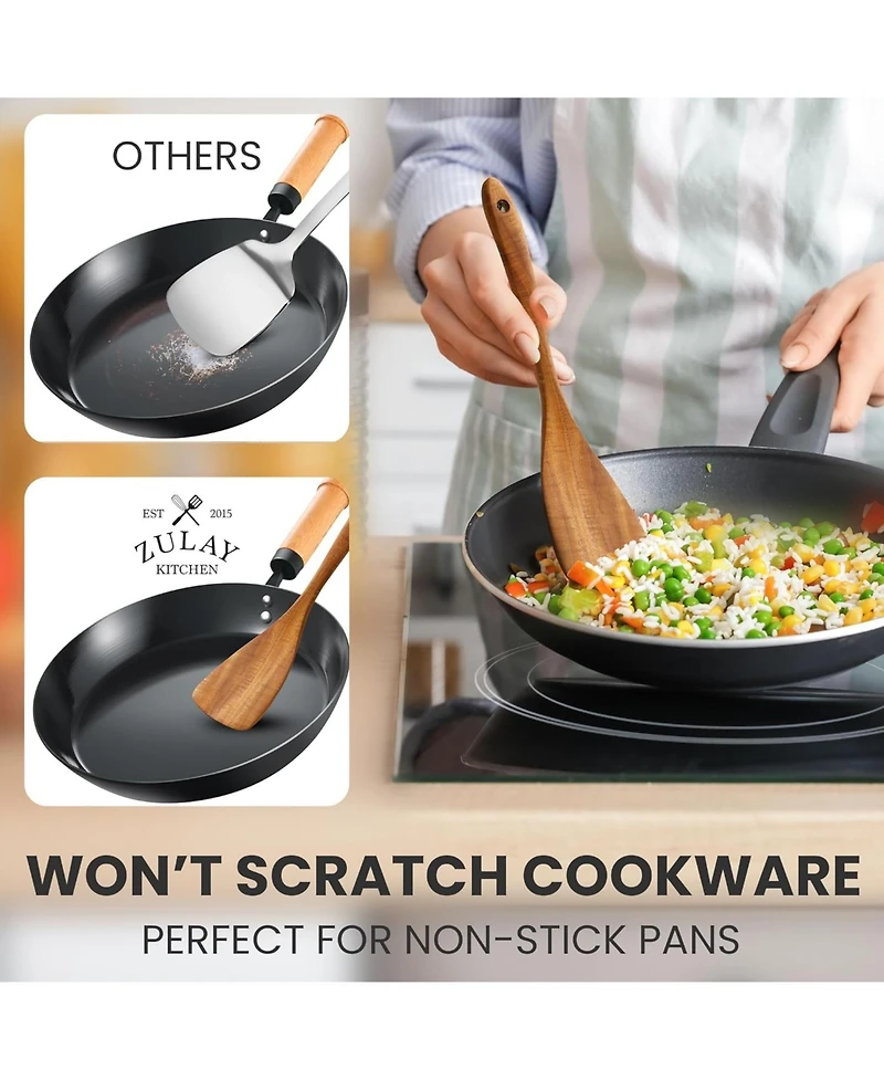 9-Piece Teak Wooden Utensils for Cooking with Premium Gift Box