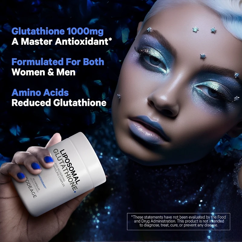 Codeage Liposomal Glutathione 1000 mg Supplement, High-Potency Reduced Glutathione - Liposomal Delivery - L-Glutathione - Phospholipids