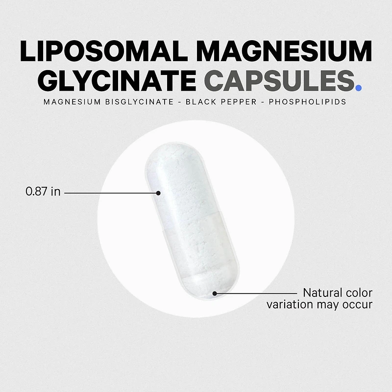 Codeage Liposomal Magnesium Glycinate Supplement - Magnesium Bisglycinate Pills - BioPerine Black Pepper - Liposomal Delivery