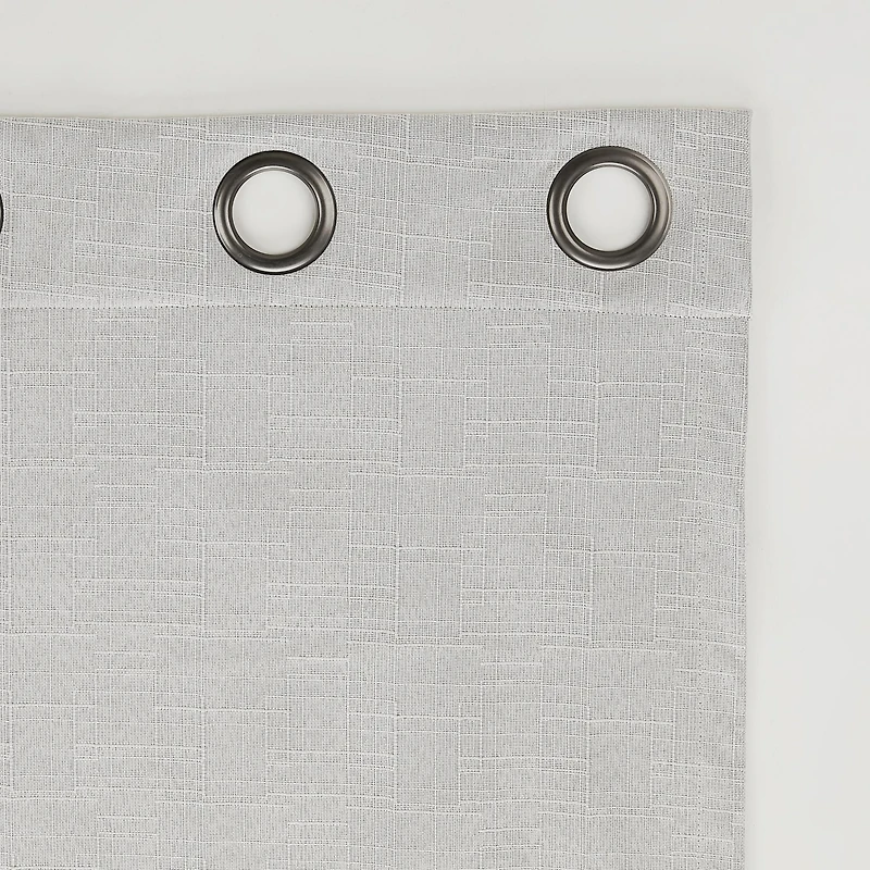 Cayden Grid Texture Draft Shield Fleece Insulated 100% Blackout Grommet Curtain Panel
