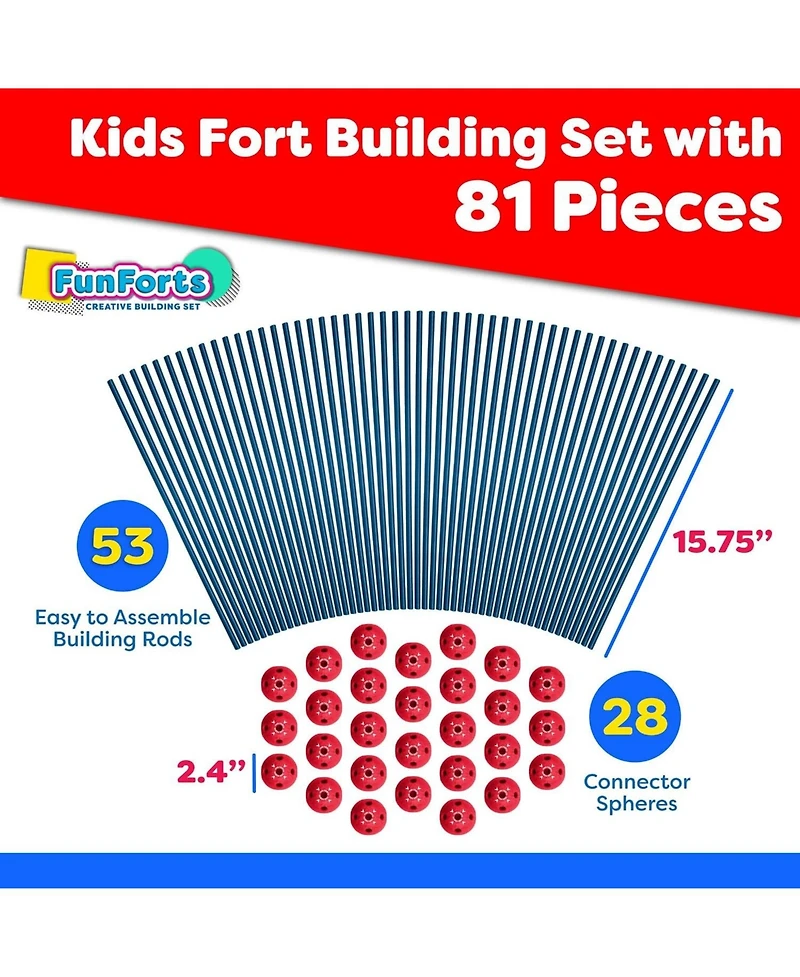 Power Your Fun Fun Forts Kids Tent for Kids - 81 Pack