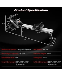 Black Adjustable Oxygen Resistance of Folding Magnetic Rowing
