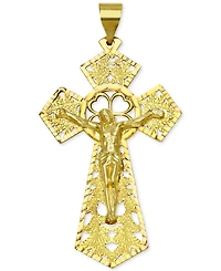 Filigree Crucifix Fancy Openwork Cross Pendant in 10k Gold