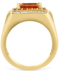 Effy Men's Citrine (3-1/2 ct. t.w.) & White Topaz (1/10 ct. t.w.) in Gold-Plated Sterling Silver