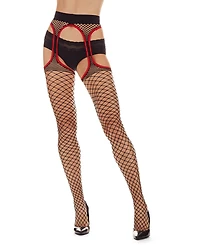 MeMoi Women's Capture Me Fishnet Cutout Suspender Tight