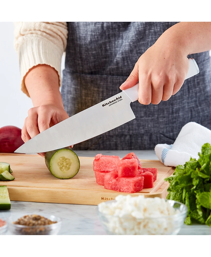 KitchenAid Classic 7-Pc. Japanese Steel Knife & Sharpener Block Set